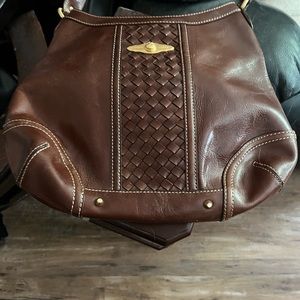 Brown leather Elliot Lucca hobo bag